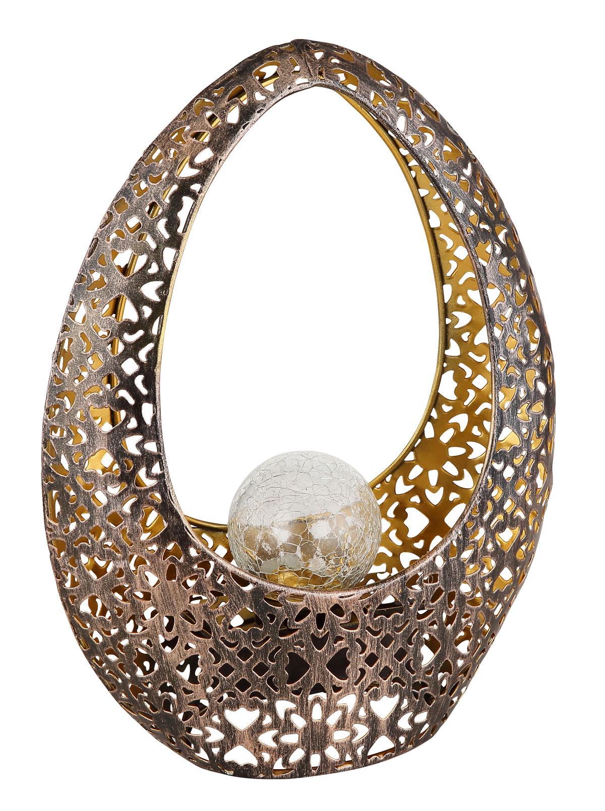 Solarleuchte 36528 - Klar/Goldfarben, Design, Glas/Metall (21,5/9,5/27,5cm) - Globo