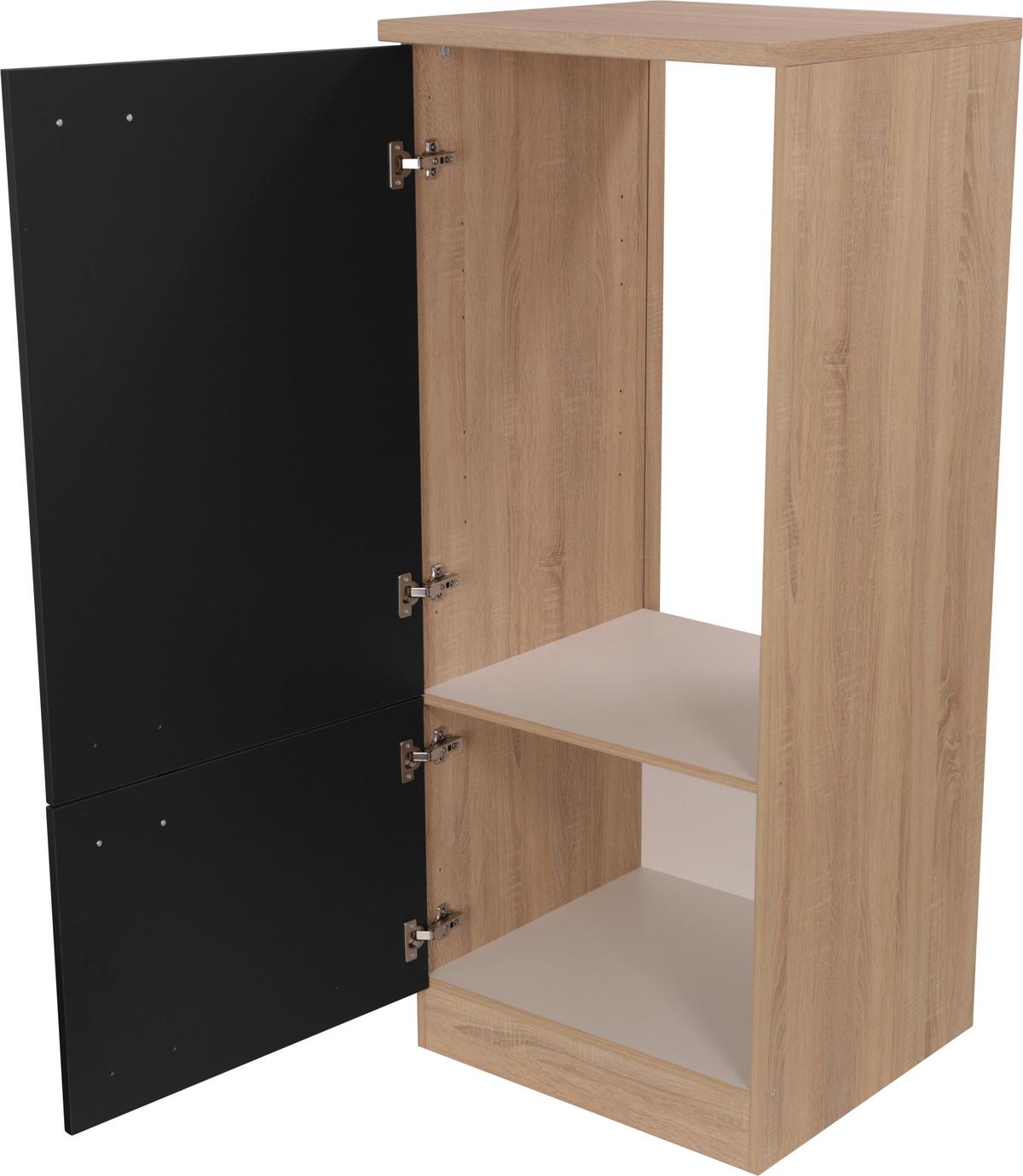 Geräteumbauschrank Merle Schwarz, Eiche Dekor B: 60 cm - Eichefarben/Schwarz, Basics, Holzwerkstoff (60/144,8/60cm) - Respekta