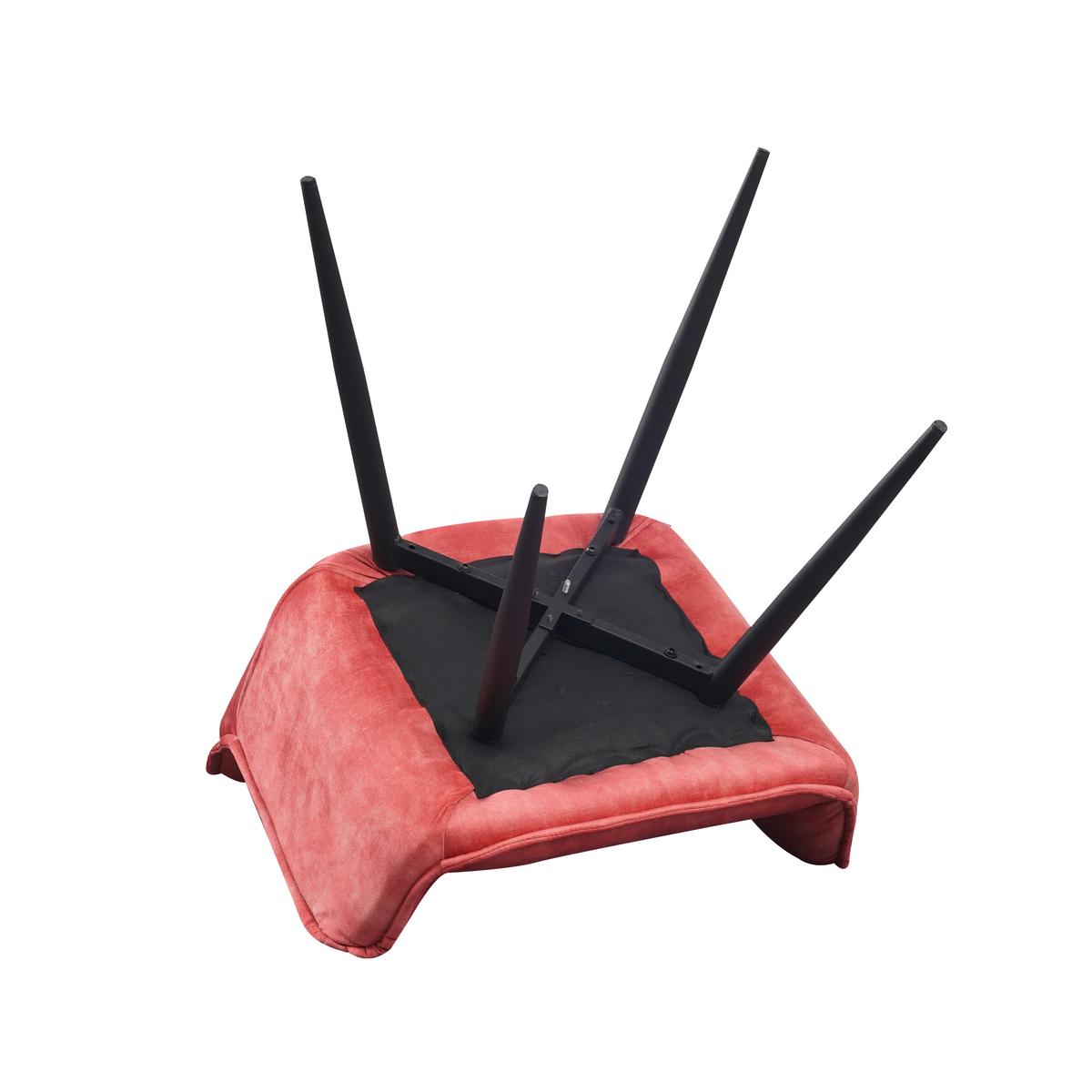 Armlehnstuhl-Set Alan Pink B: 54 cm - Pink/Schwarz, MODERN, Textil/Metall (54/86/53cm) - MID.YOU