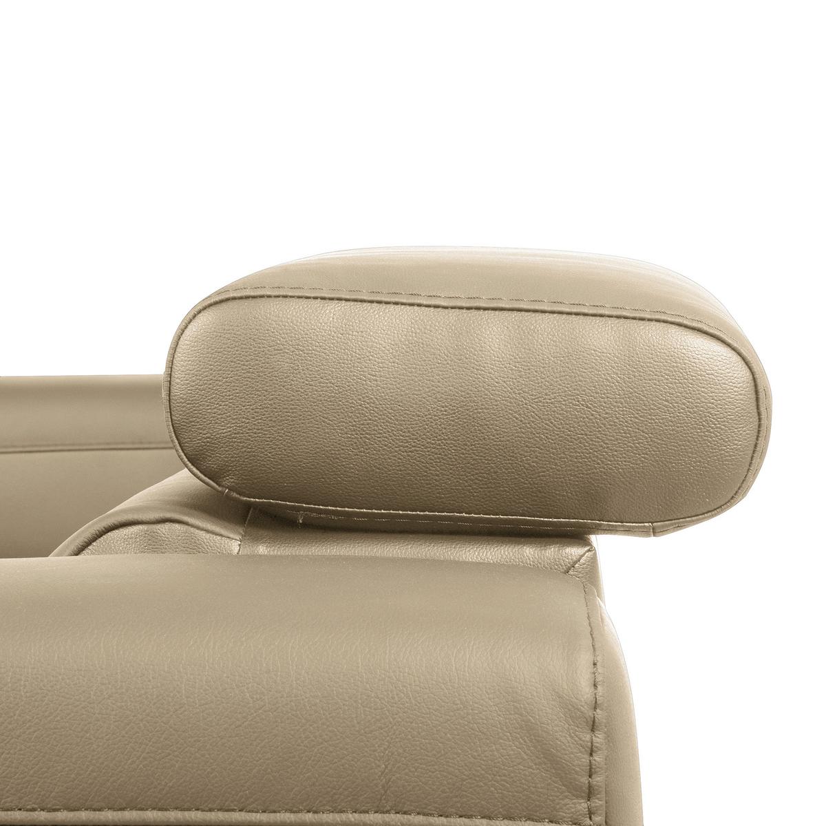 Ecksofa Torino Teilleder Hellgrau 247x173 - Hellgrau/Schwarz, Design, Leder/Textil (247/173cm) - Livetastic