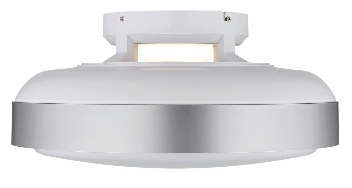 Deckenventilator Carney Opal Silberfarben Weiß D: 45cm - Silberfarben/Opal, Basics, Kunststoff (45/20cm) - Globo