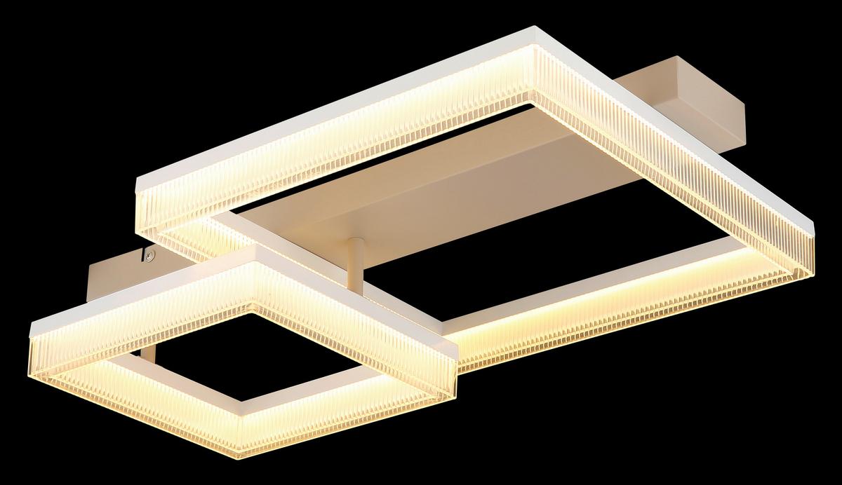 LED-Deckenleuchte 3000k, 24w - Sandfarben/Transparent, Design, Kunststoff/Metall (53/33/12,3cm) - Globo
