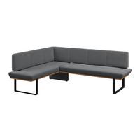 Eckbank Tristan Webstoff schwarz S:175x225cm - Schwarz, MODERN, Holz/Textil (175/225cm) - James Wood