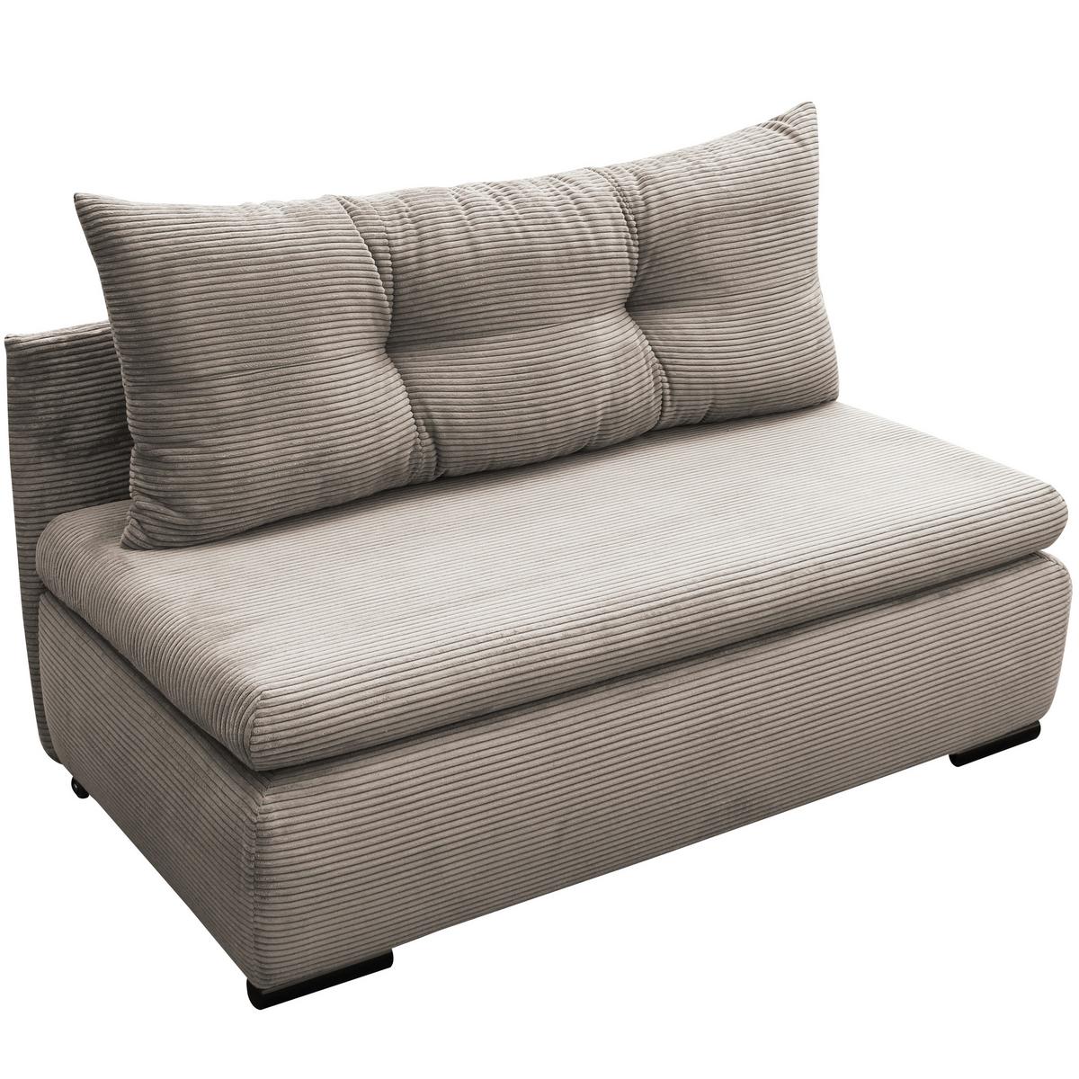 2-Sitzer-Sofa Yellow Mit Schlaffunktion Taupe Cord - Taupe/Schwarz, Design, Textil (154/93/85cm) - MID.YOU