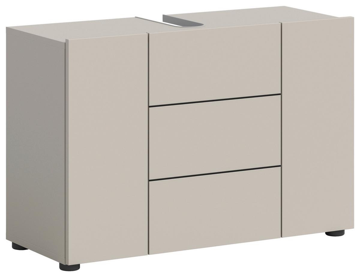 Waschbeckenunterschrank Vira Kaschmir B: 82 Cm - Kaschmir/Schwarz, MODERN, Holzwerkstoff (82/56/34cm) - MID.YOU