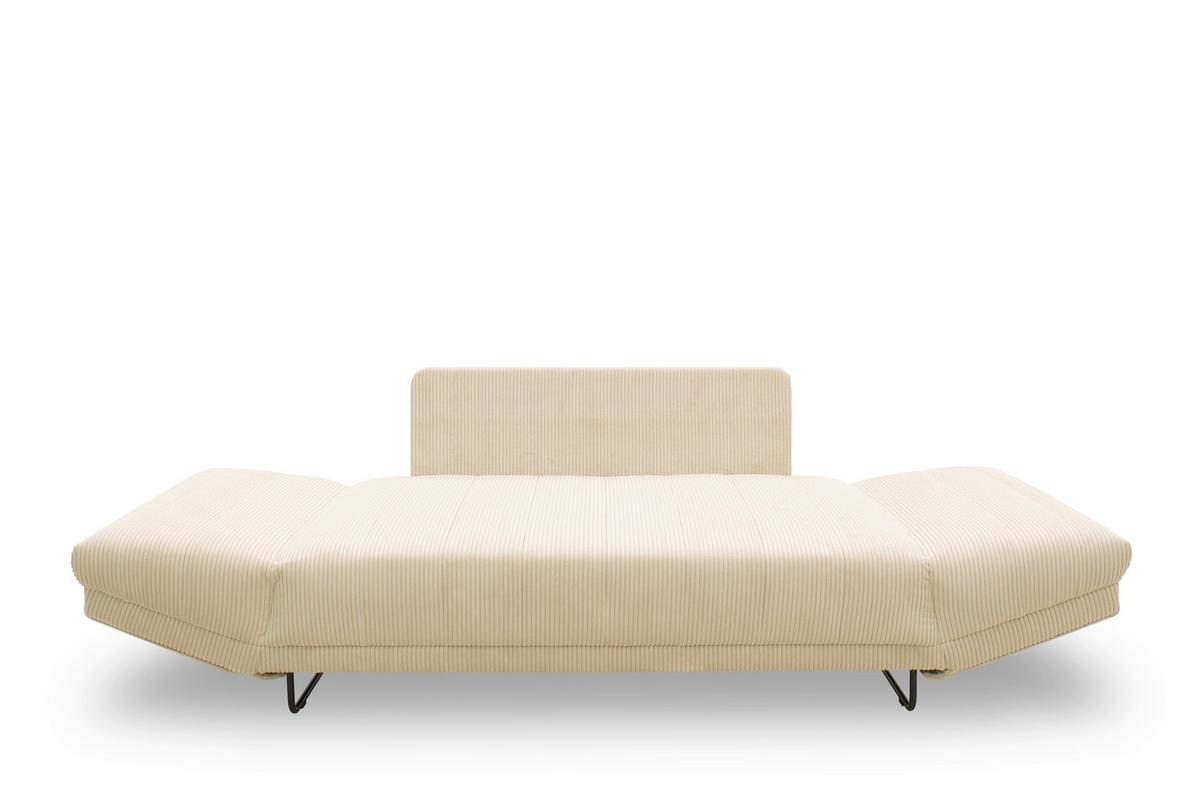Schlafsofa Creme B: 210 Cm - Creme/Schwarz, Design, Textil (210/95/97cm) - MID.YOU