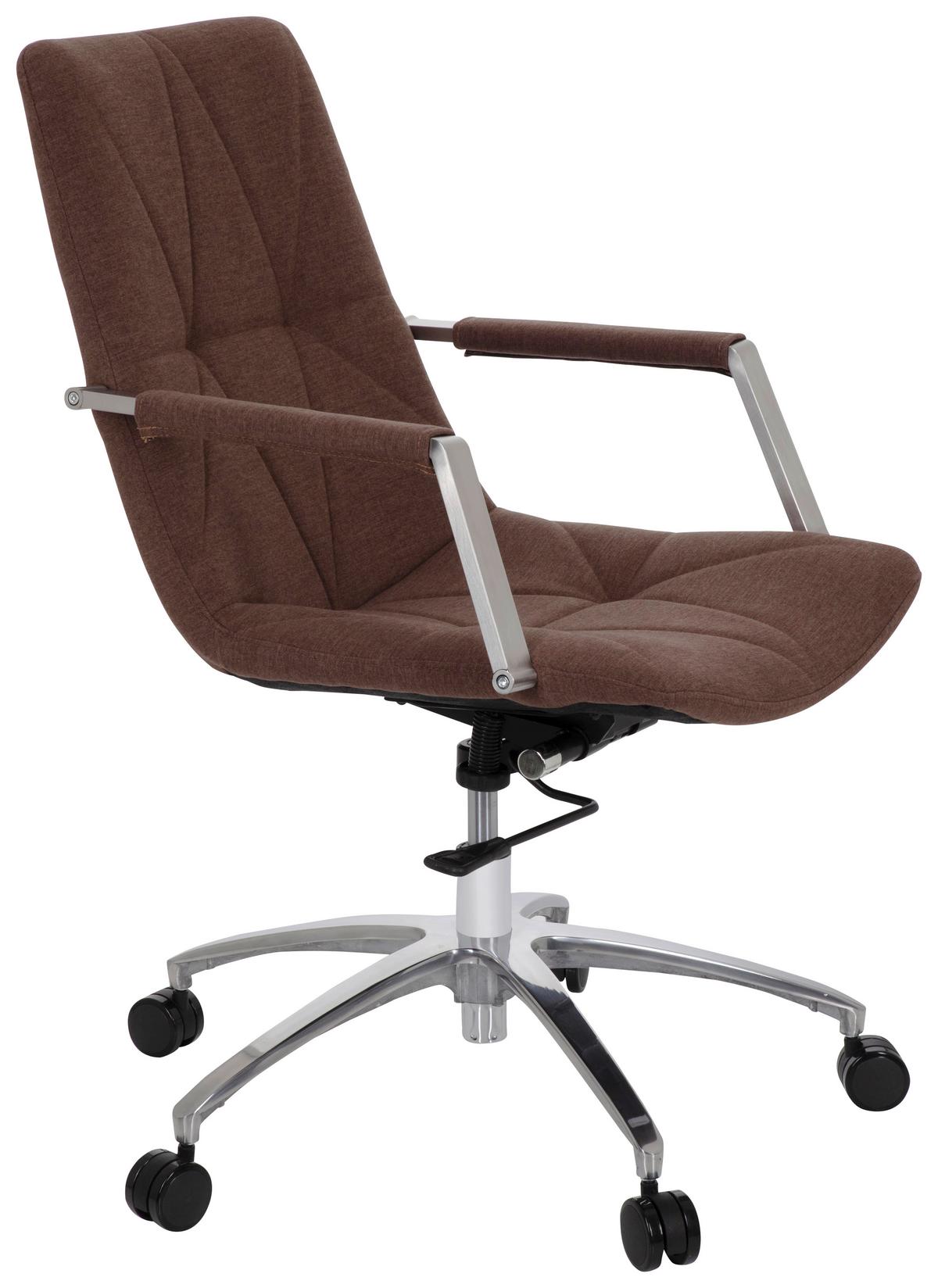 Drehstuhl Saranto Ii Braun - Alufarben/Braun, MODERN, Kunststoff/Textil (57/100/75cm) - MID.YOU