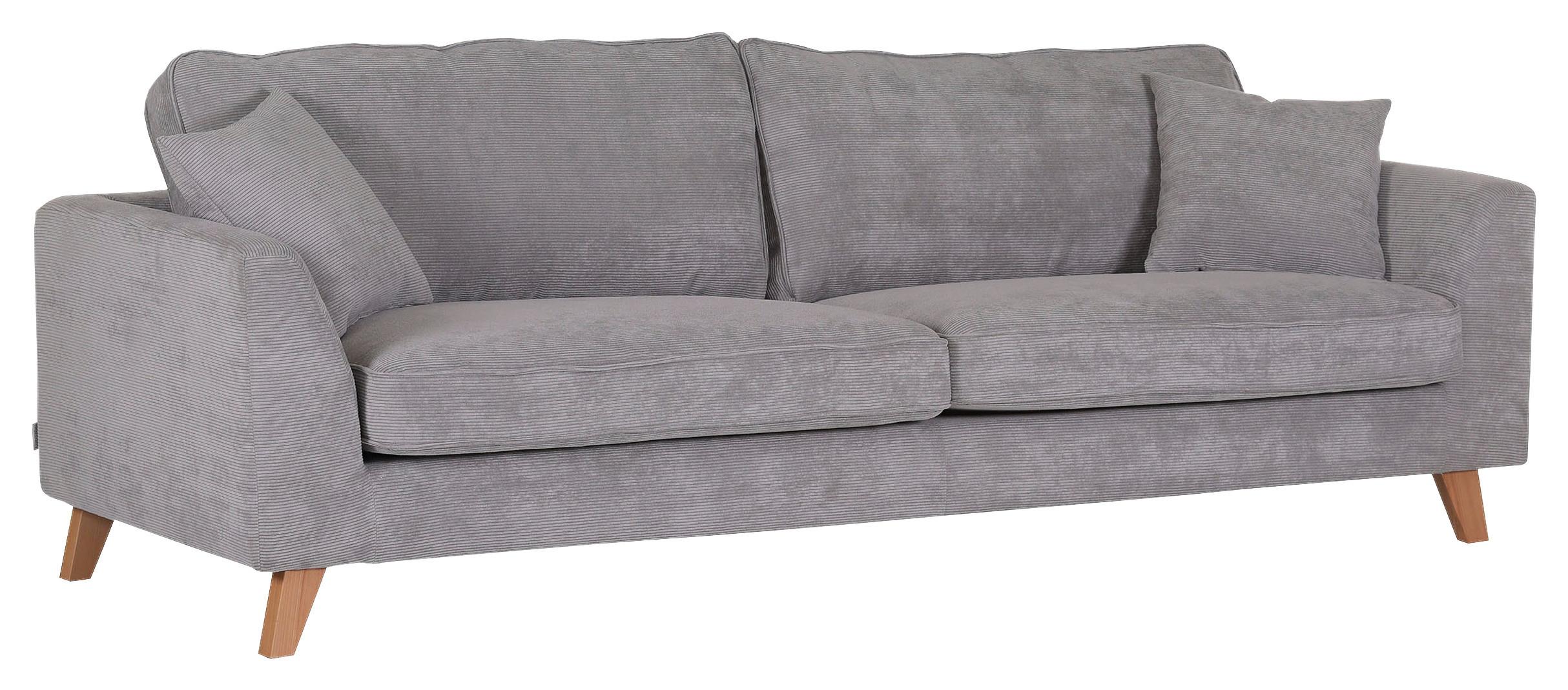 Big Sofa Rimini, Grau B: 240 cm - Buchefarben/Grau, Design, Textil (240/63/90cm) - MID.YOU