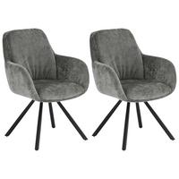 Armlehnstuhl-Set Bela - Schwarz/Grau, LIFESTYLE, Holz/Textil (62/88/66cm) - MID.YOU
