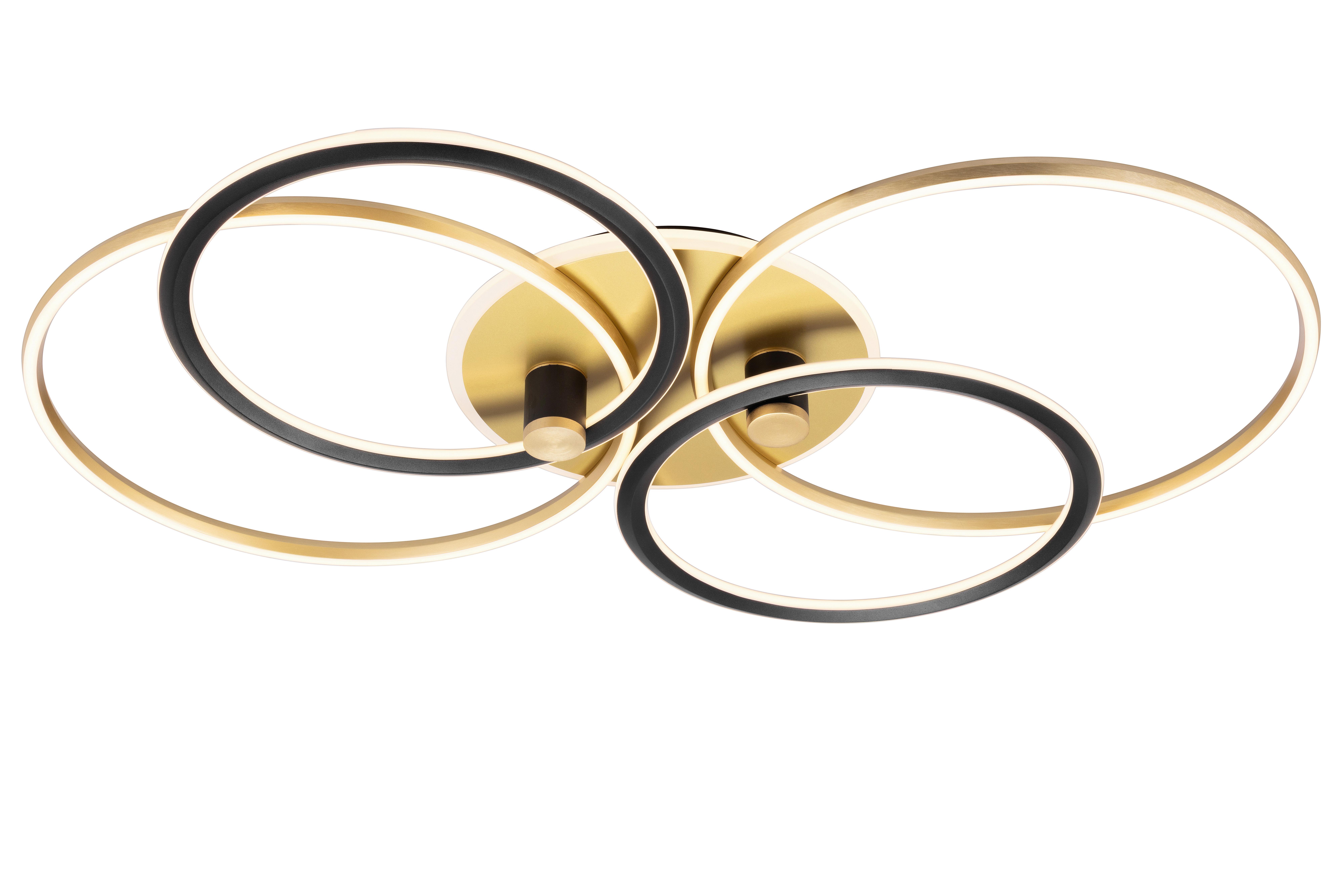 LED-Deckenleuchte Rip - Goldfarben/Schwarz, MODERN, Kunststoff/Metall (110/72/11cm)