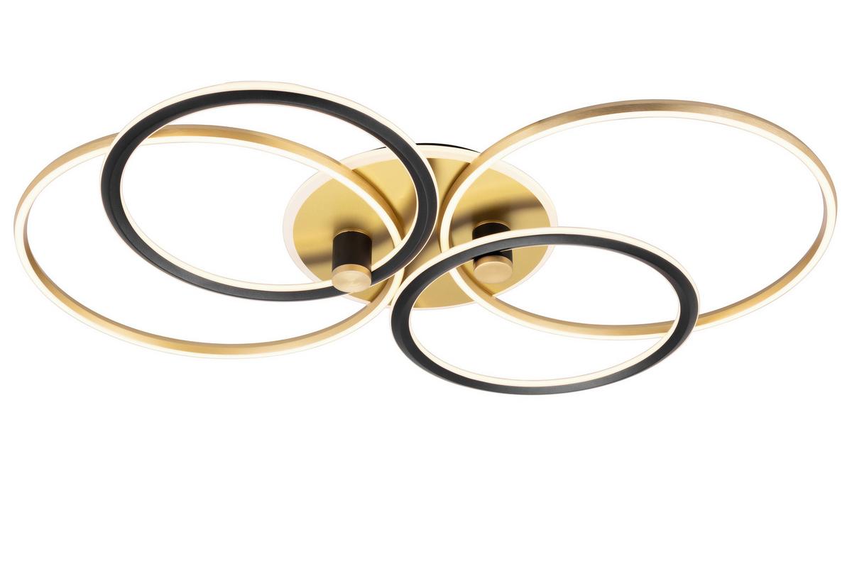 LED-Deckenleuchte Rip - Goldfarben/Schwarz, MODERN, Kunststoff/Metall (110/72/11cm)