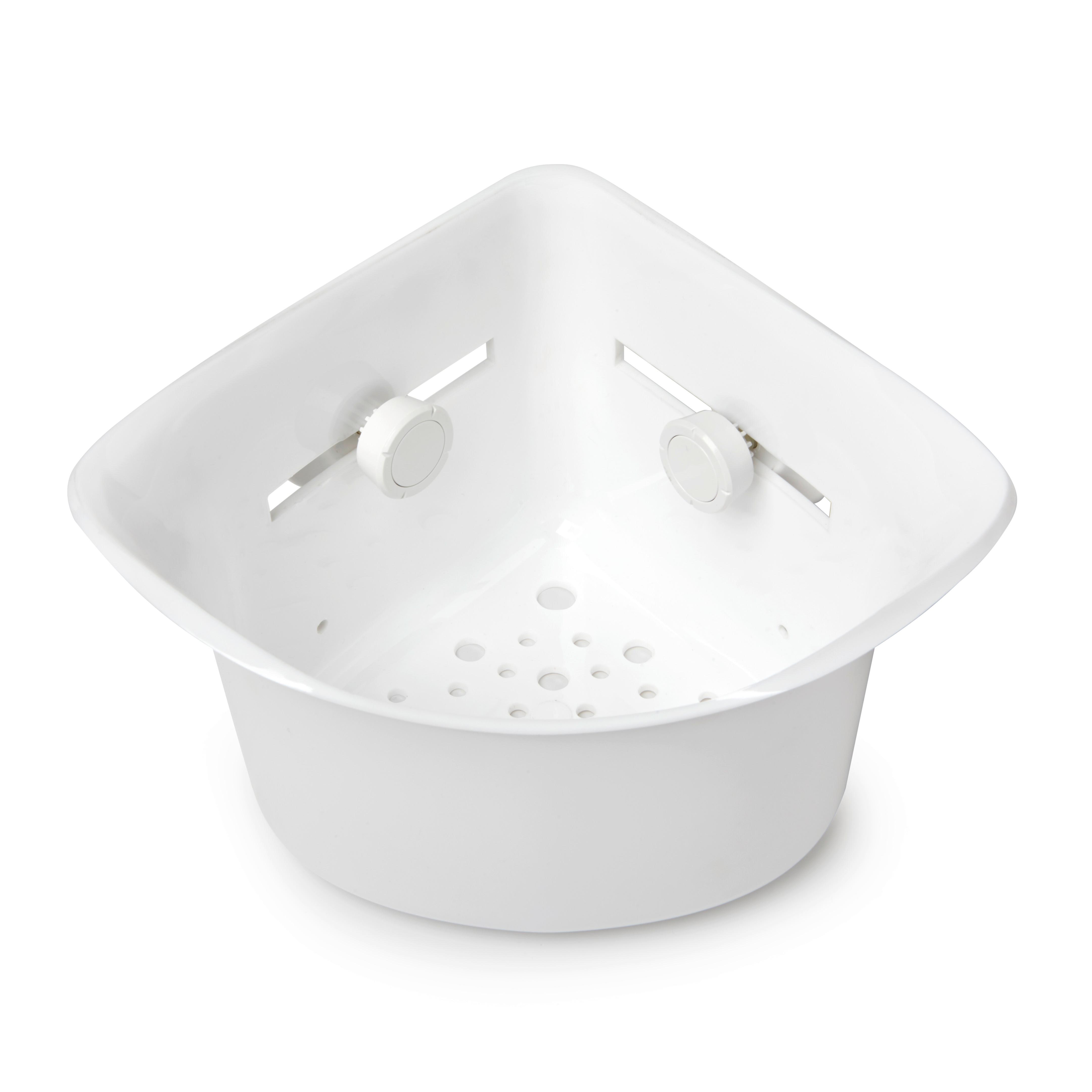 SPRCHOVÝ KOŠ EASY - CORNER - bílá, Moderní, plast (24,8/20/14,35cm) - Premium Living