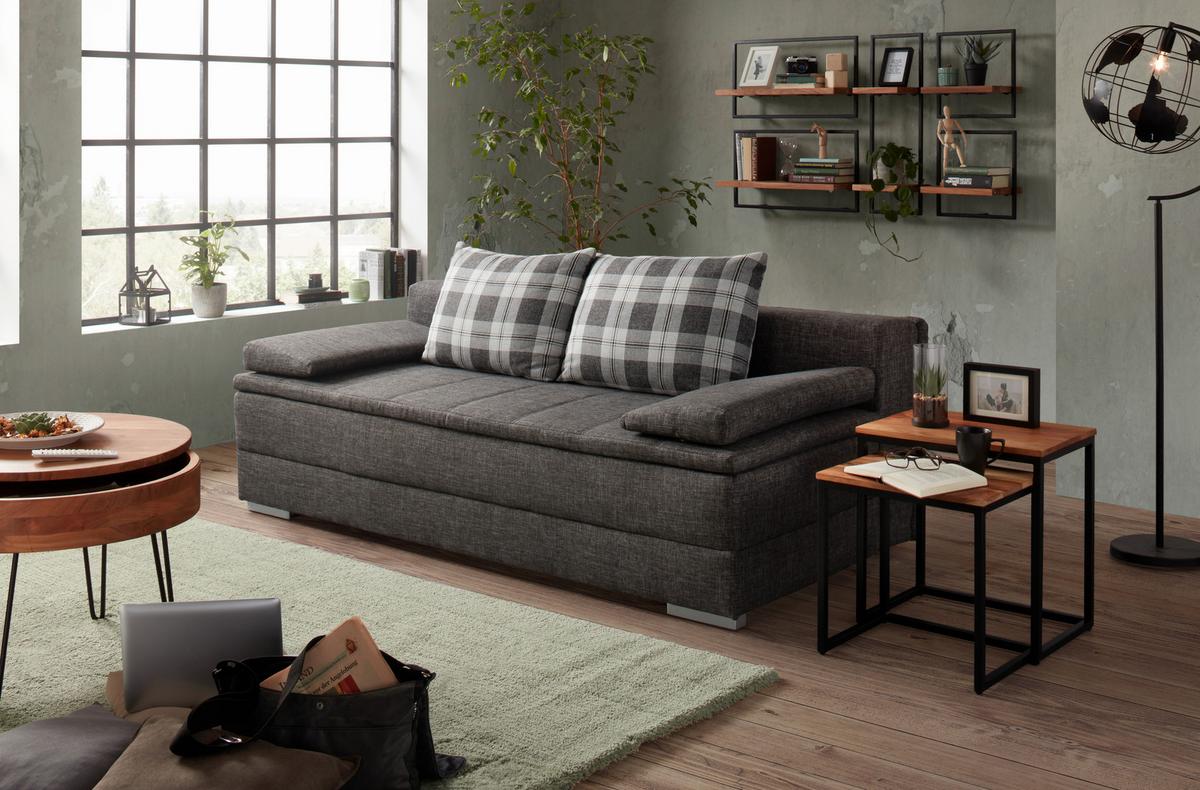 NÁSTĚNNÝ REGÁL ALIA -SB- - černá/barvy akácie, Moderní, kov/dřevo (35/35/25cm) - Mömax