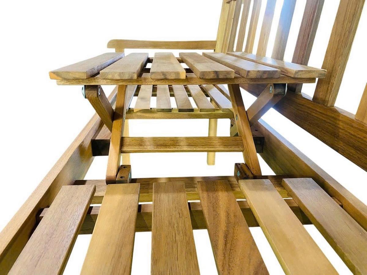 2-Sitzer mit Bank LxBxH: ca. 153x57x88 cm - Akaziefarben, Basics, Holz (153/57/88cm) - Prestige Home