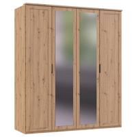 Drehtürenschrank Nadja Eiche Dekor B: 180 cm - Eiche Artisan, KONVENTIONELL, Glas/Holzwerkstoff (180/210/58cm) - MID.YOU