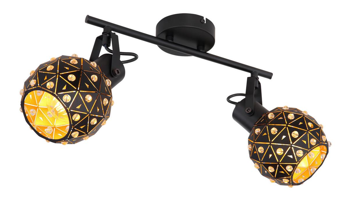 Strahler Jodie 2-Flammig verstellbar L: 35 cm - Klar/Goldfarben, Basics, Glas/Metall (35/12/26cm) - Globo