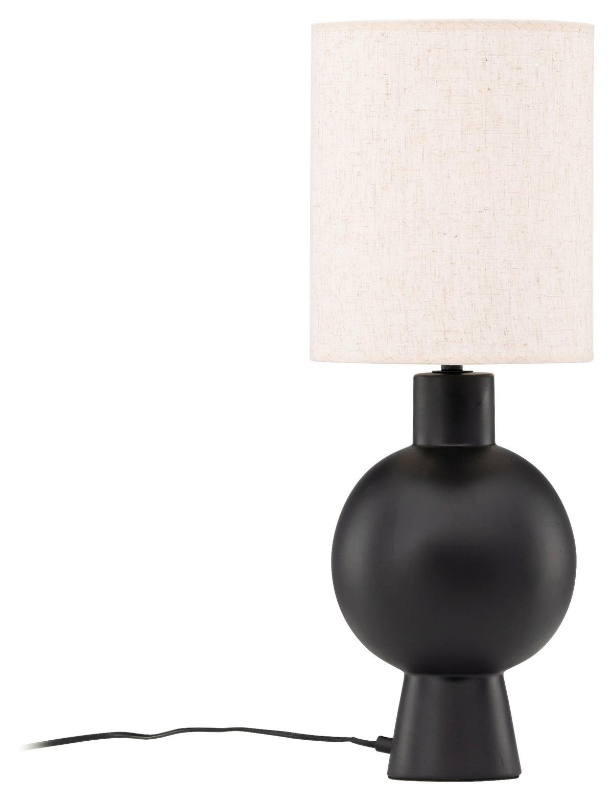 Tischleuchte Mysterna - Beige/Schwarz, Basics, Textil/Stein (21/55/21cm) - P & B