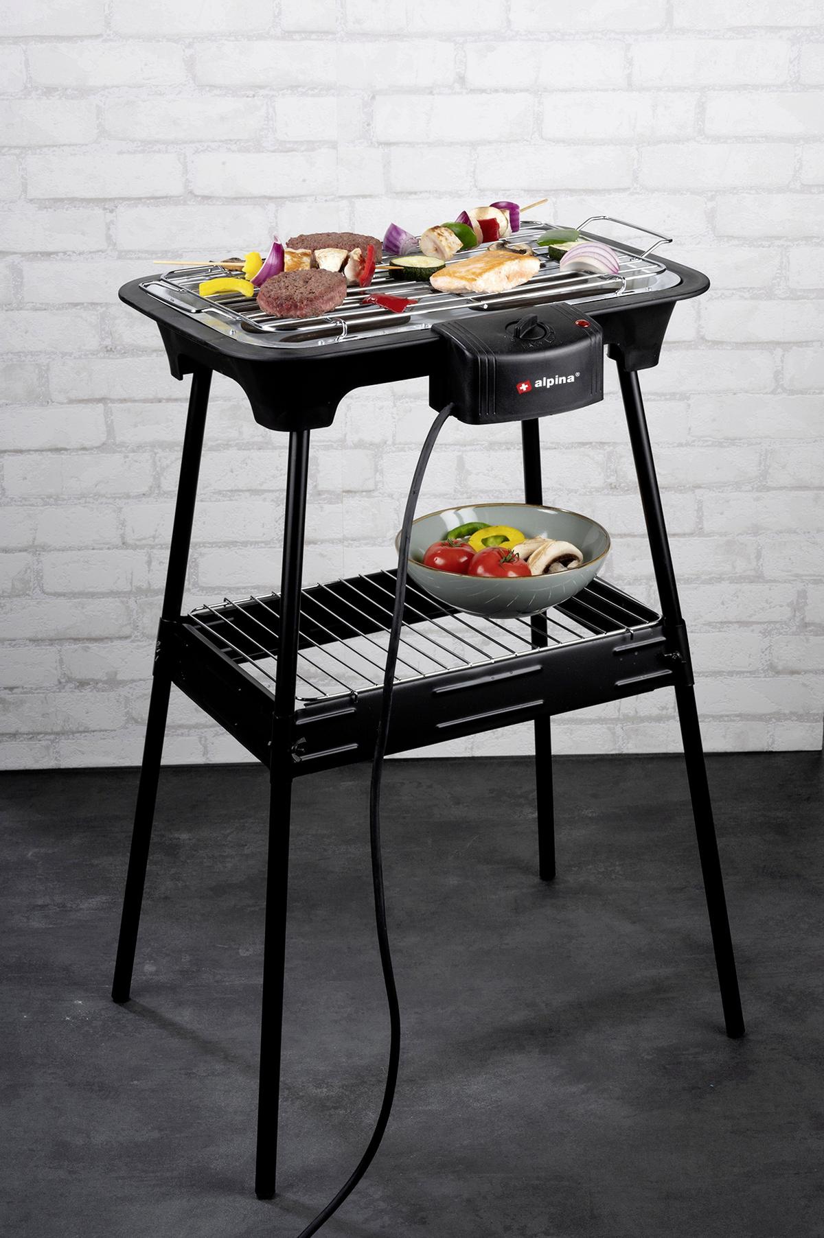 Elektrogrill BBQ 44x69x33 cm - Schwarz, Basics, Kunststoff/Metall (44/69/33cm) - Alpina 6287