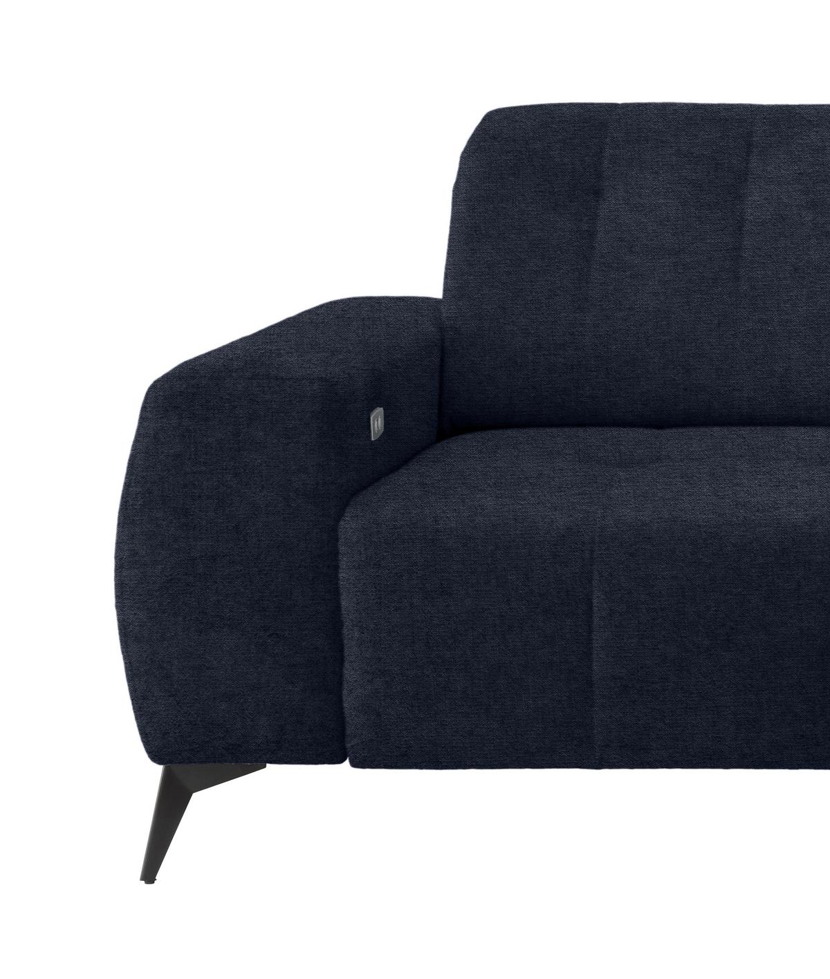 Ecksofa Mit Usb Anschluss Sano, Dunkelblau,s: 258x180 Cm - Schwarz/Dunkelblau, MODERN, Textil (258/180cm) - Livetastic