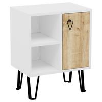 Nachtkästchen Eiche Dekor, Weiß H: 63 cm Neptun - Eichefarben/Weiß, Design, Holzwerkstoff (50/63/35cm) - MID.YOU