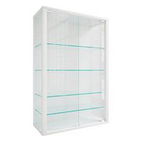 Hängevitrine Udina Weiß B: 59 cm - Klar/Weiß, Design, Glas/Holzwerkstoff (59/91/25cm) - Livetastic