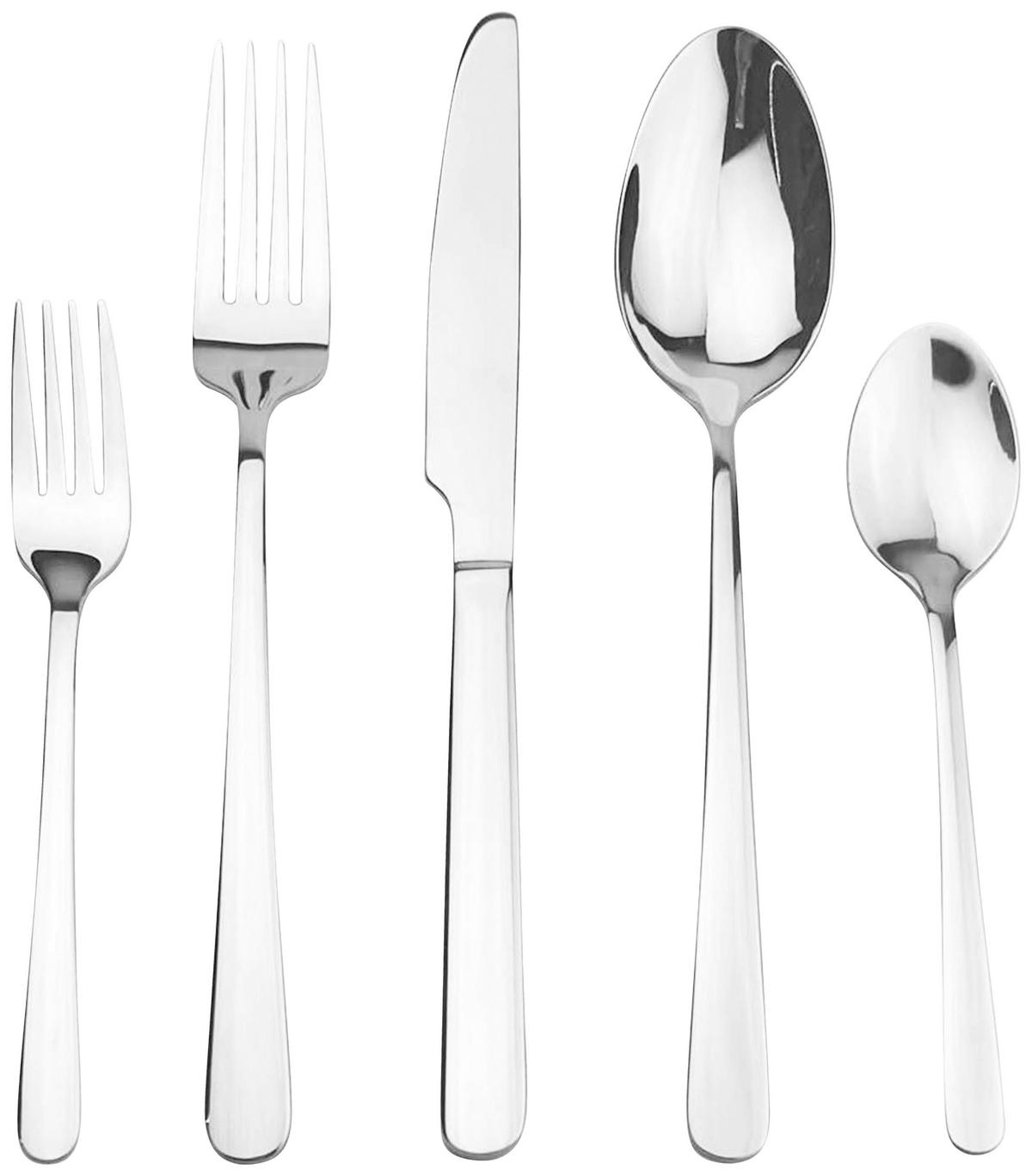 Sada príborov 60-dielna, pre 12 osôb - farba ušľachtilej ocele, Modern, kov - Mömax