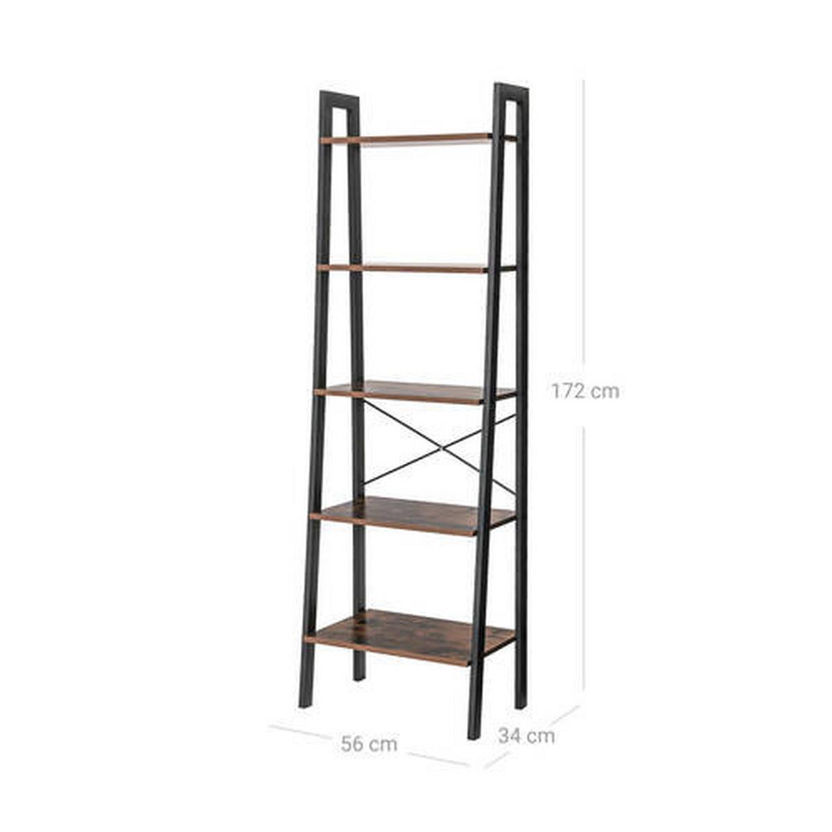 Regal Iron B: 56,2 cm Braun/Schwarz - Schwarz/Braun, Basics, Holzwerkstoff (56,2/172,1/34cm) - Boxxx