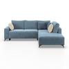 Ecksofa Mit Schlaffunktion Lincoln Blau Cord 270x212 Cm - Blau/Schwarz, MODERN, Textil (270/212cm)