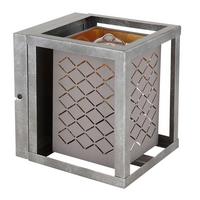Wandleuchte 1-Flammig Grau/Silber-/Goldfarben - Silberfarben/Goldfarben, Design, Textil/Metall (17/17/20cm) - Globo