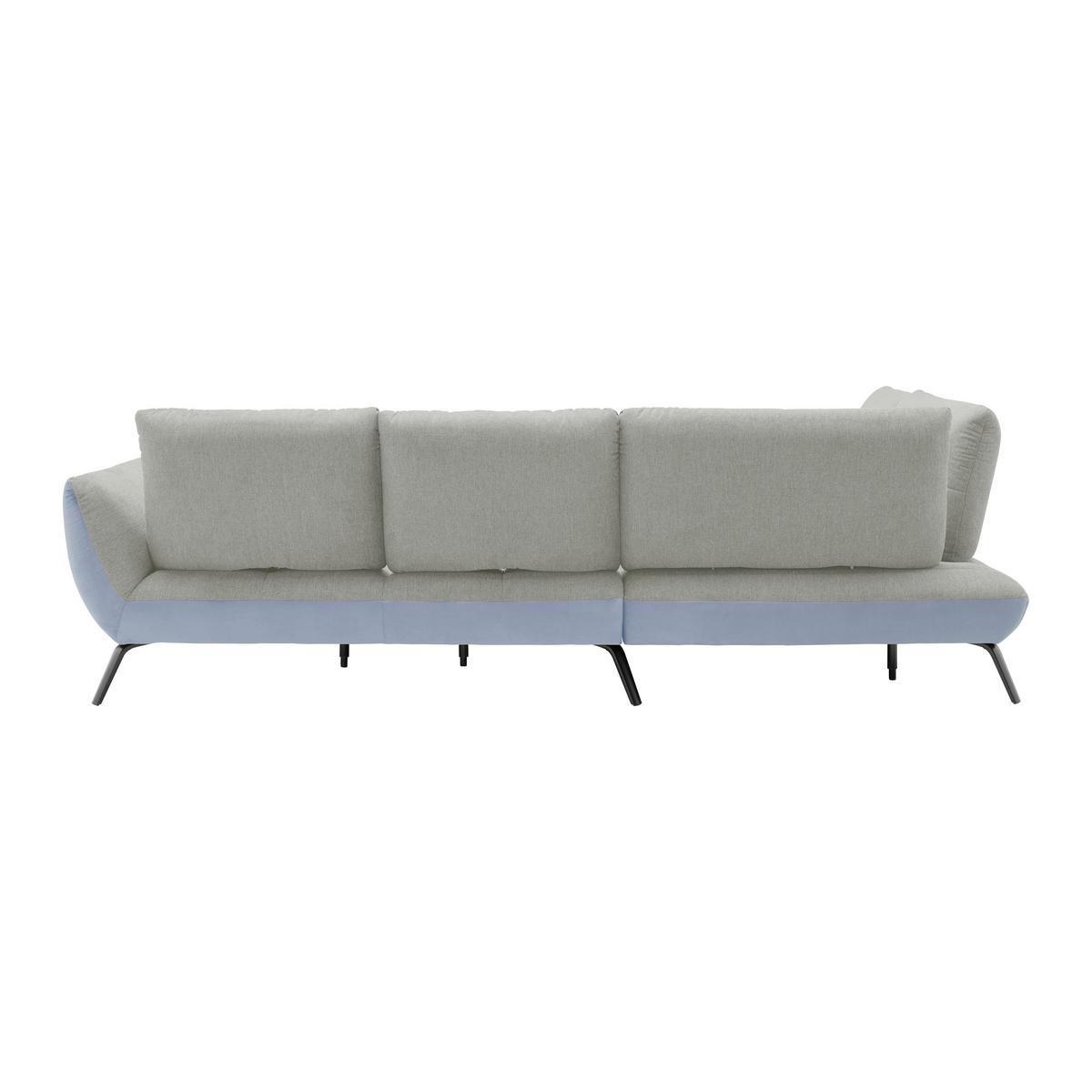 Rohová sedačka TRENDY, levá, světle šedá / stříbrná - barvy stříbra/černá, Moderní, kov/kompozitní dřevo (250/93/310cm) - Premium Living