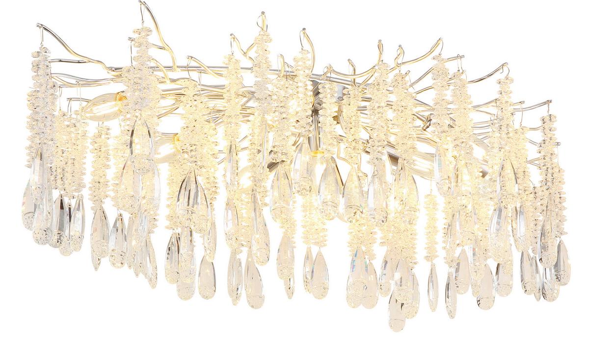 Deckenleuchte Exkl. E14, 40w - Klar/Silberfarben, Design, Glas/Metall (100/55/45cm) - Globo