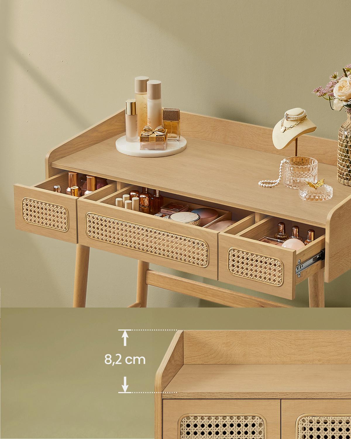 Schminktisch Eichefarben L: 90cm - Eichefarben, Basics, Holz/Holzwerkstoff (90/82/43cm)
