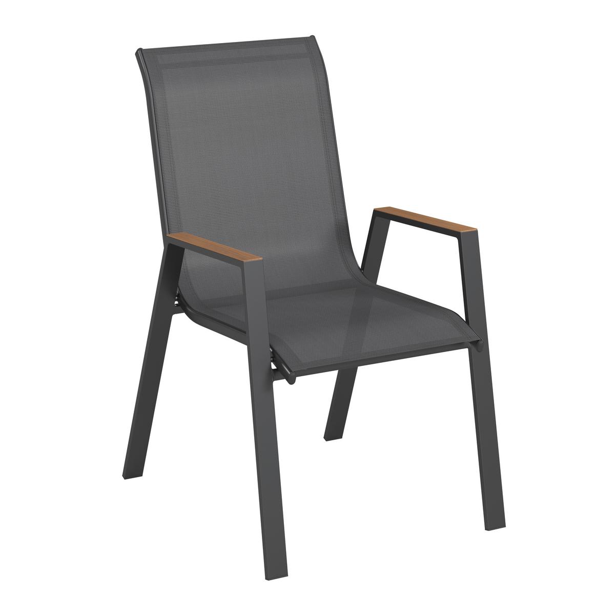 ZAHRADNÍ ŽIDLE DENI 1 - přírodní barvy/antracitová, Basics, kov/textil (54/90/76cm) - Mömax