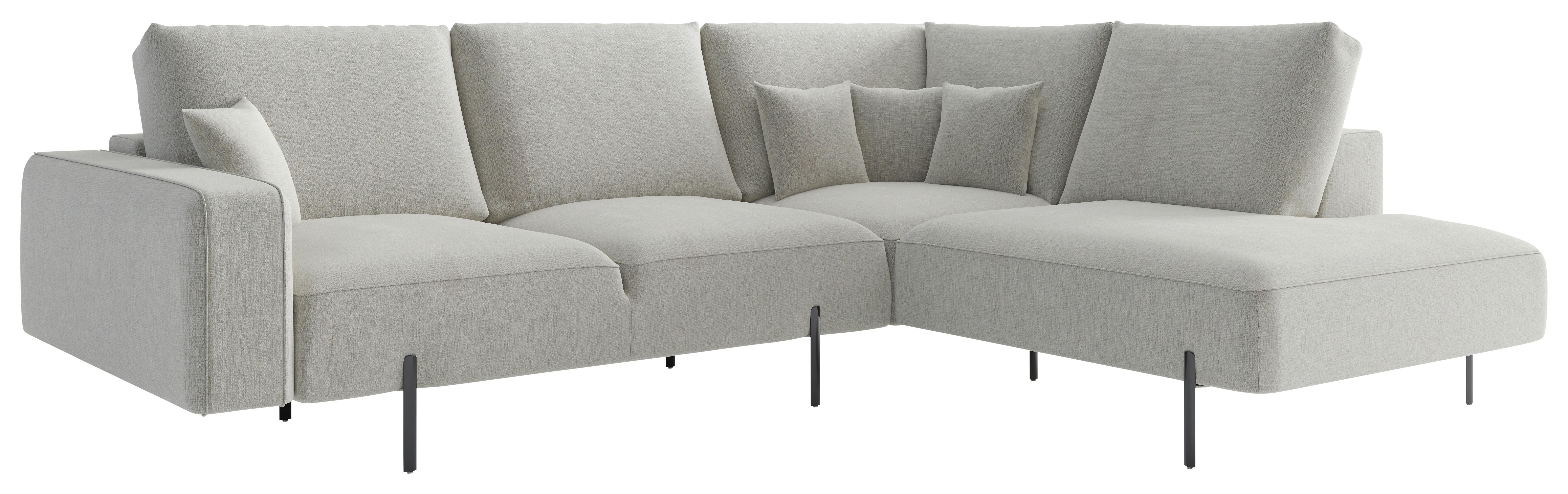 Ecksofa Celaya Creme - Creme/Schwarz, Design, Textil (296/223cm) - Livetastic