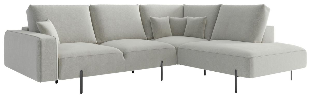 Ecksofa Celaya Creme - Creme/Schwarz, Design, Textil (296/223cm) - Livetastic
