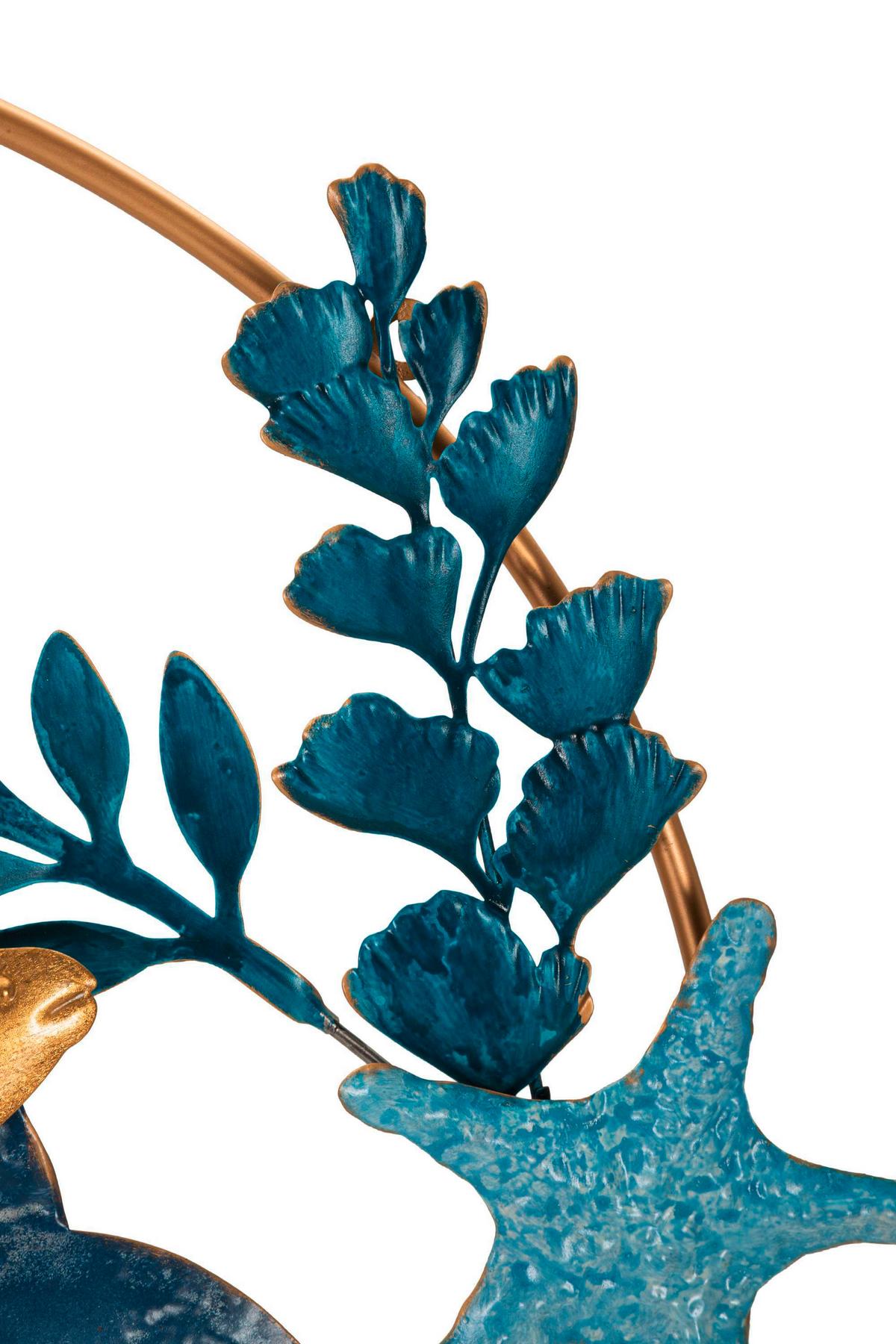 Wanddeko Marine Blautöne, Goldfarben B: 77 Cm - Basics, Holzwerkstoff/Metall (77/5/63cm)