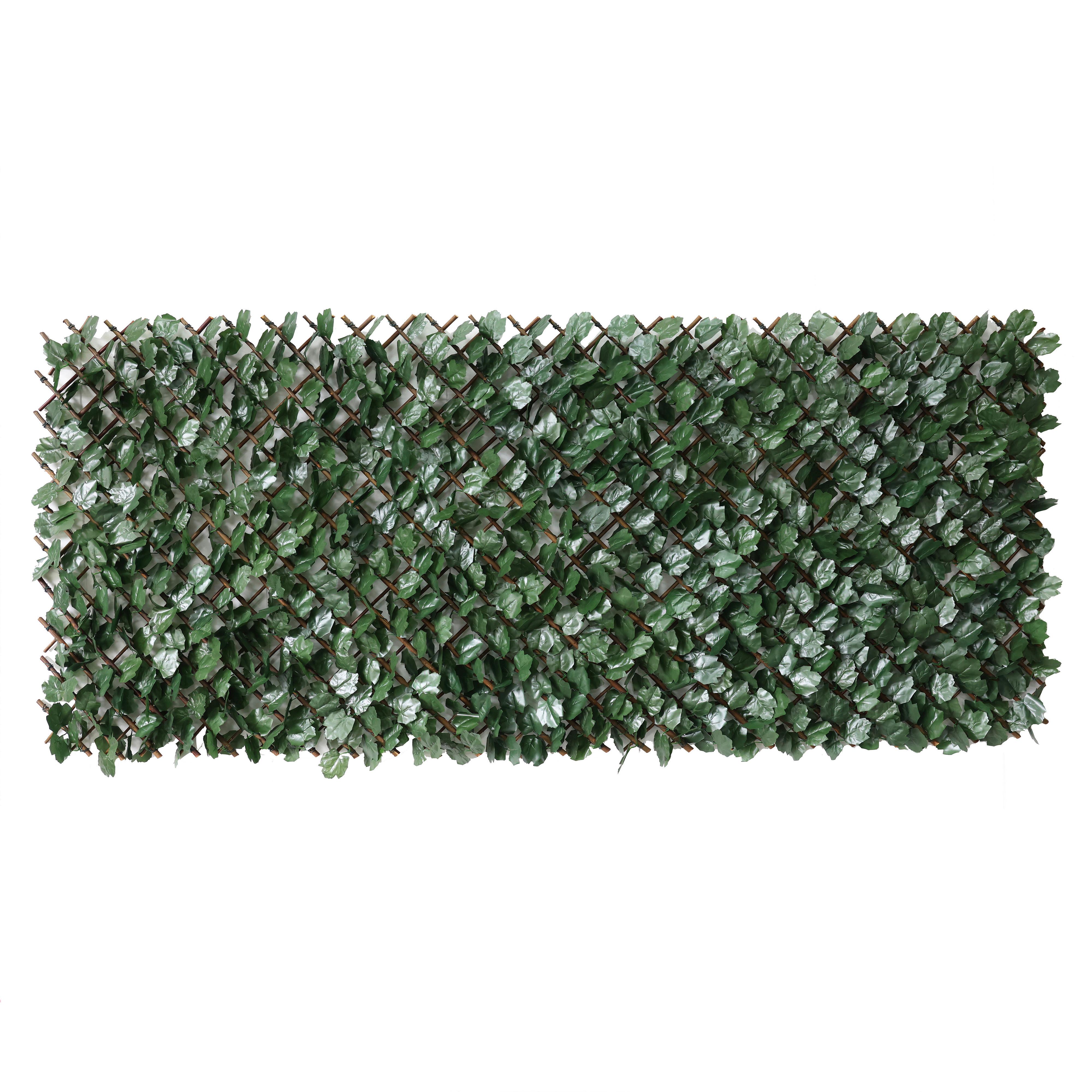 Sichtschutzhecke Rino Naturfarben/Grün - Dunkelgrün/Naturfarben, MODERN, Holz/Kunststoff (100/200cm) - Luca Bessoni