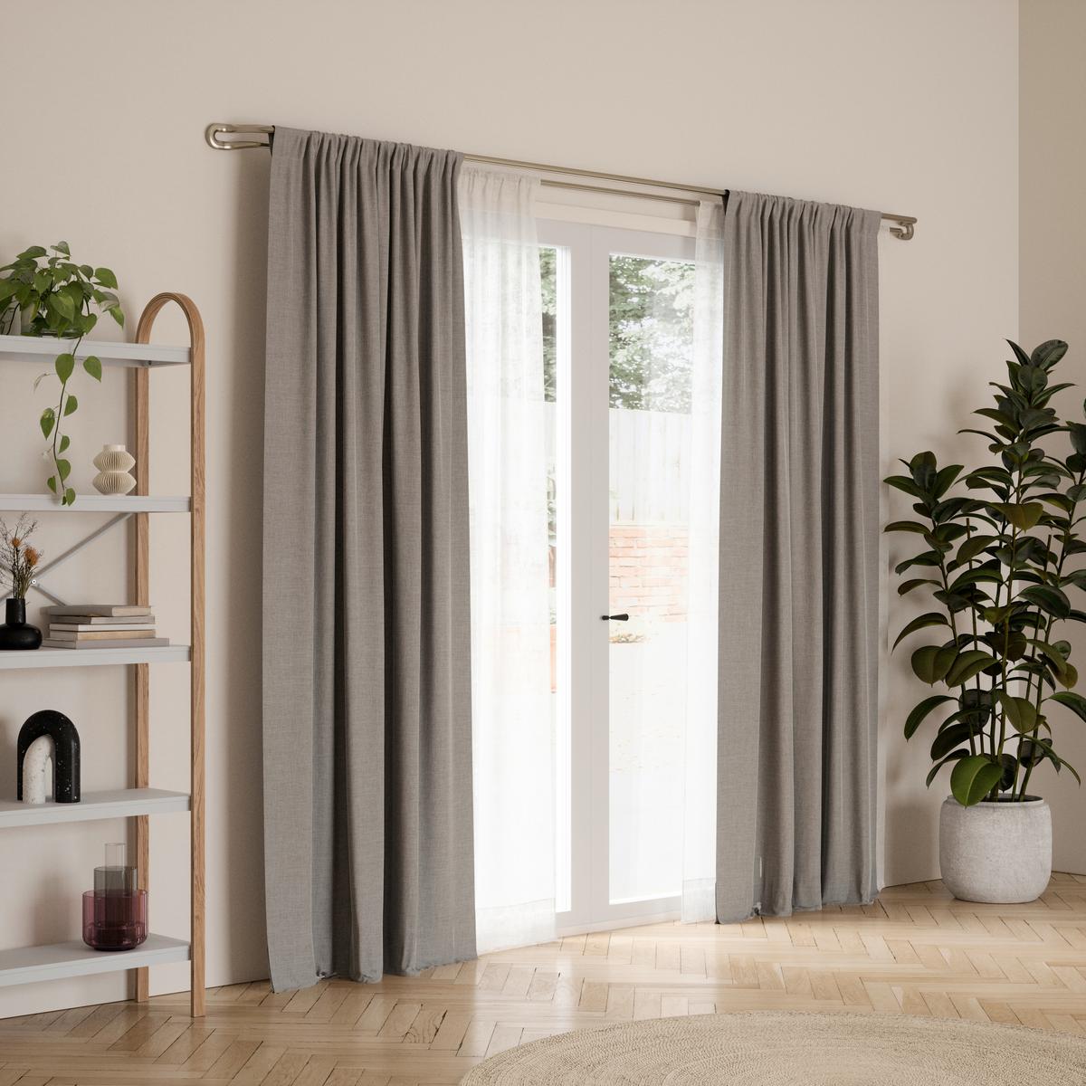 Vorhangstangenset Midnight Nickelfarben L: 107-305 cm - Nickelfarben, KONVENTIONELL, Kunststoff/Metall (107-305cm) - Umbra