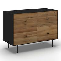 Komoda GIORGIA - čierna/zlatá, Modern, kov/drevo (90/66/40cm) - Bessagi Home