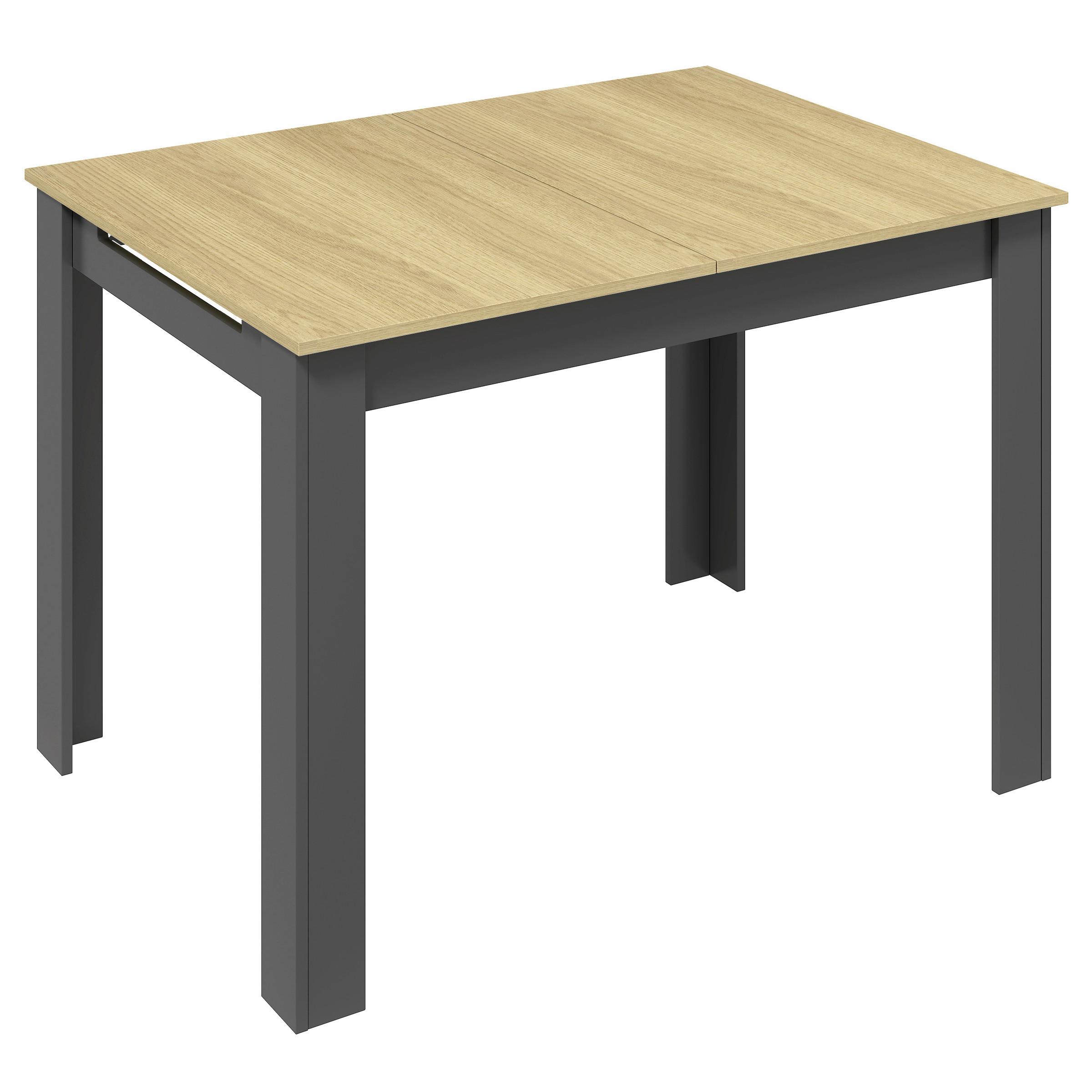 Esstisch Pesoli Anthrazit/Weiß L: 109cm - Anthrazit/Weiß, MODERN, Holzwerkstoff (109/75/80cm) - MID.YOU