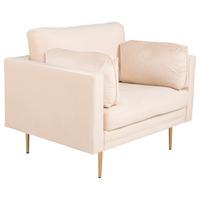 Sessel Boom - Beige/Goldfarben, Design, Kunststoff/Textil (110/84/86cm) - Livetastic