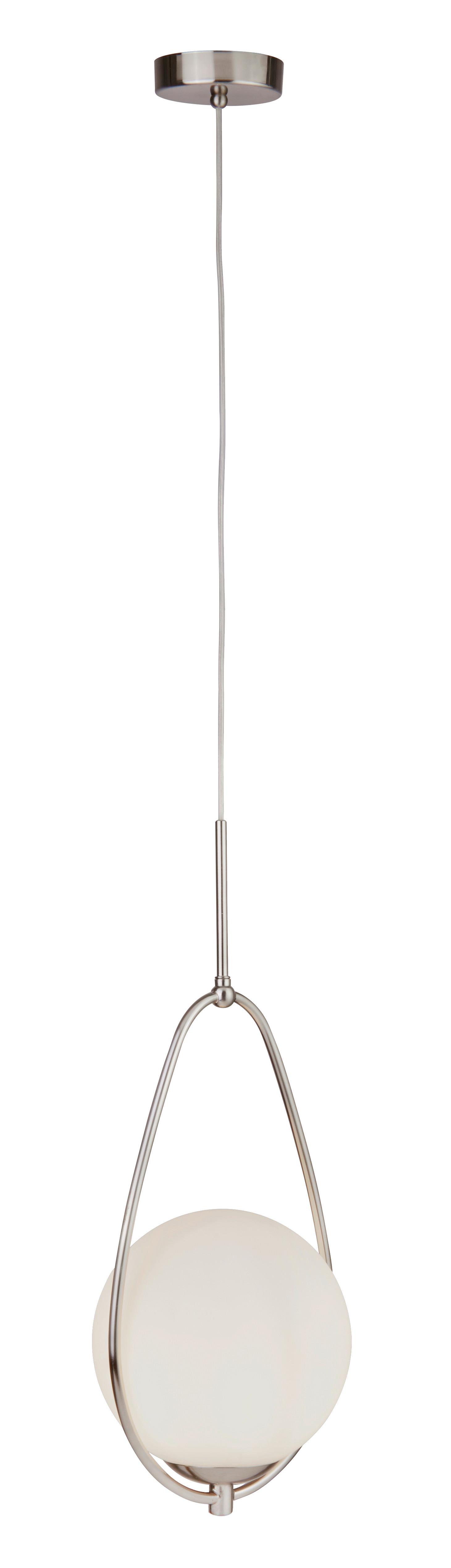 Hängeleuchte Avalon H: 150 cm 1-Flammig, höhenverstellbar - Silberfarben, Design, Glas/Metall (23/150/19cm)