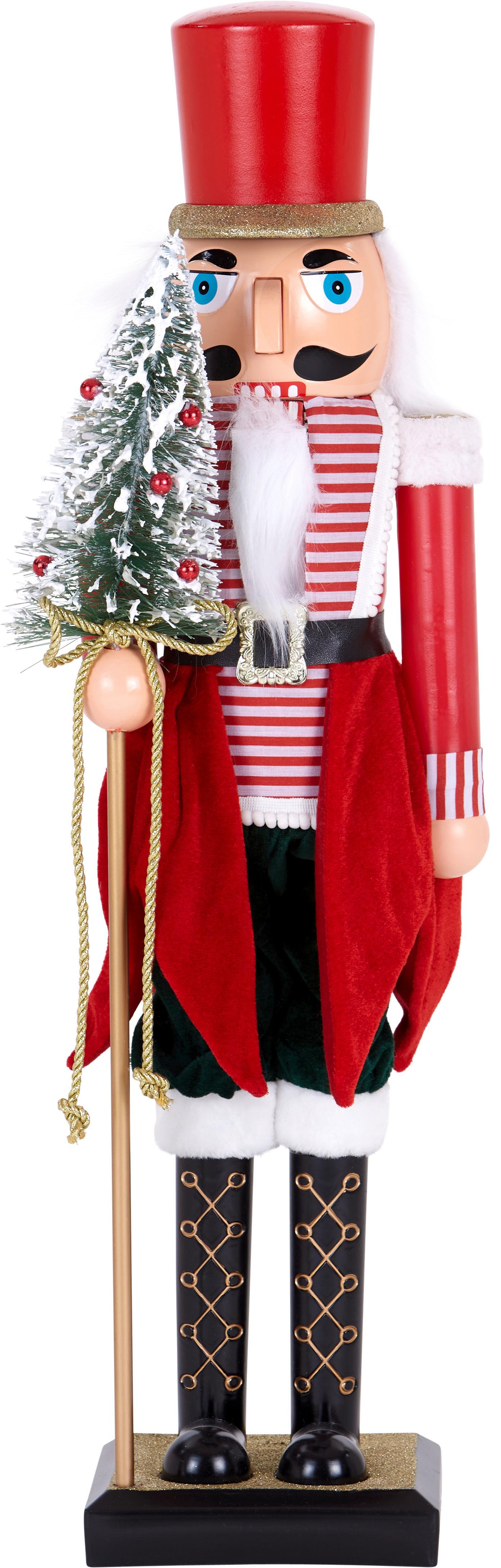 Nussknackerfigur Rigo Höhe ca. 82 cm - Rot/Schwarz, Basics, Kunststoff (22/18/82cm)