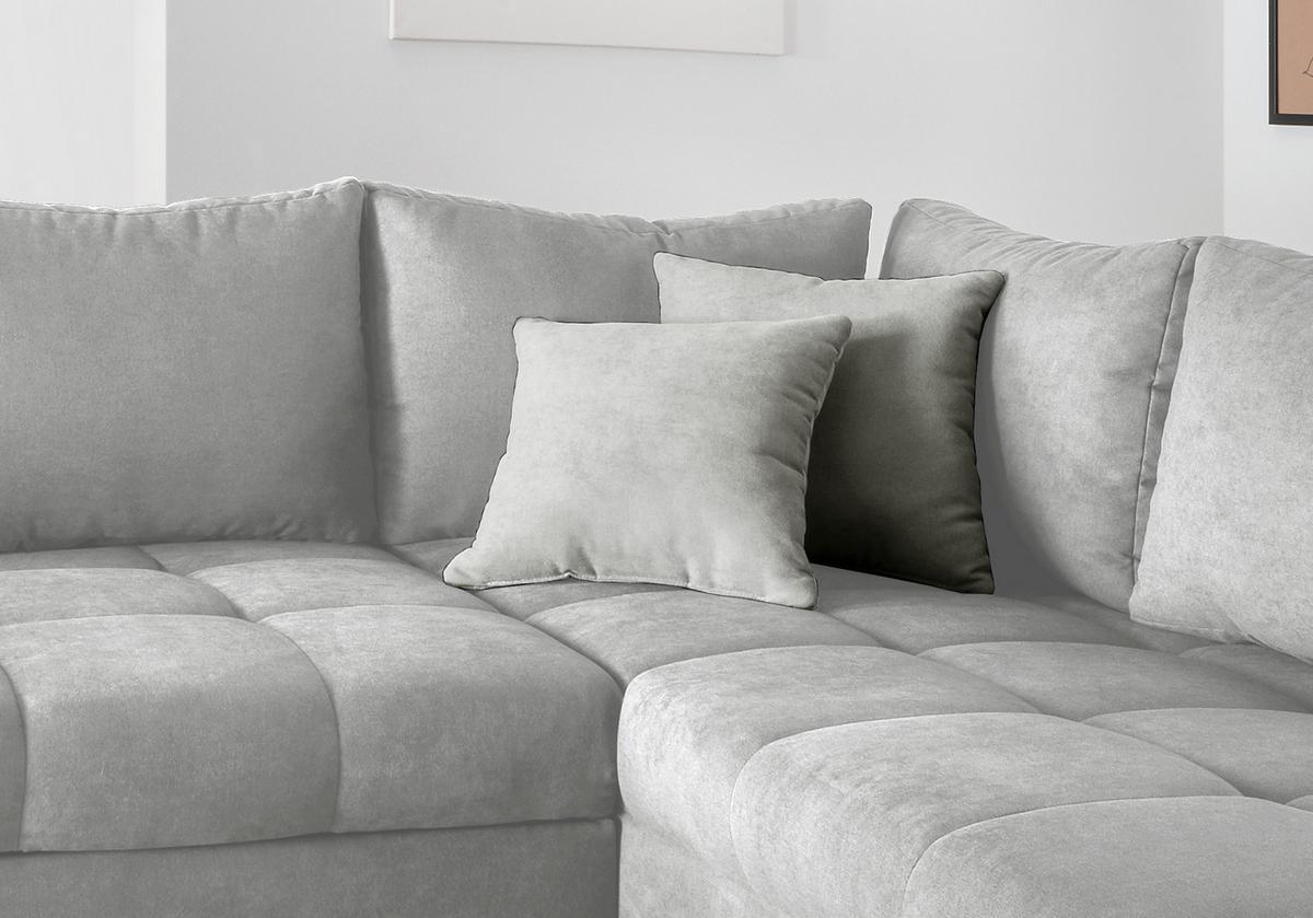 Eckschlafsofa Alvito Silberfarben S: 298/202 Cm - Silberfarben, Design, Textil (298/202cm) - MID.YOU