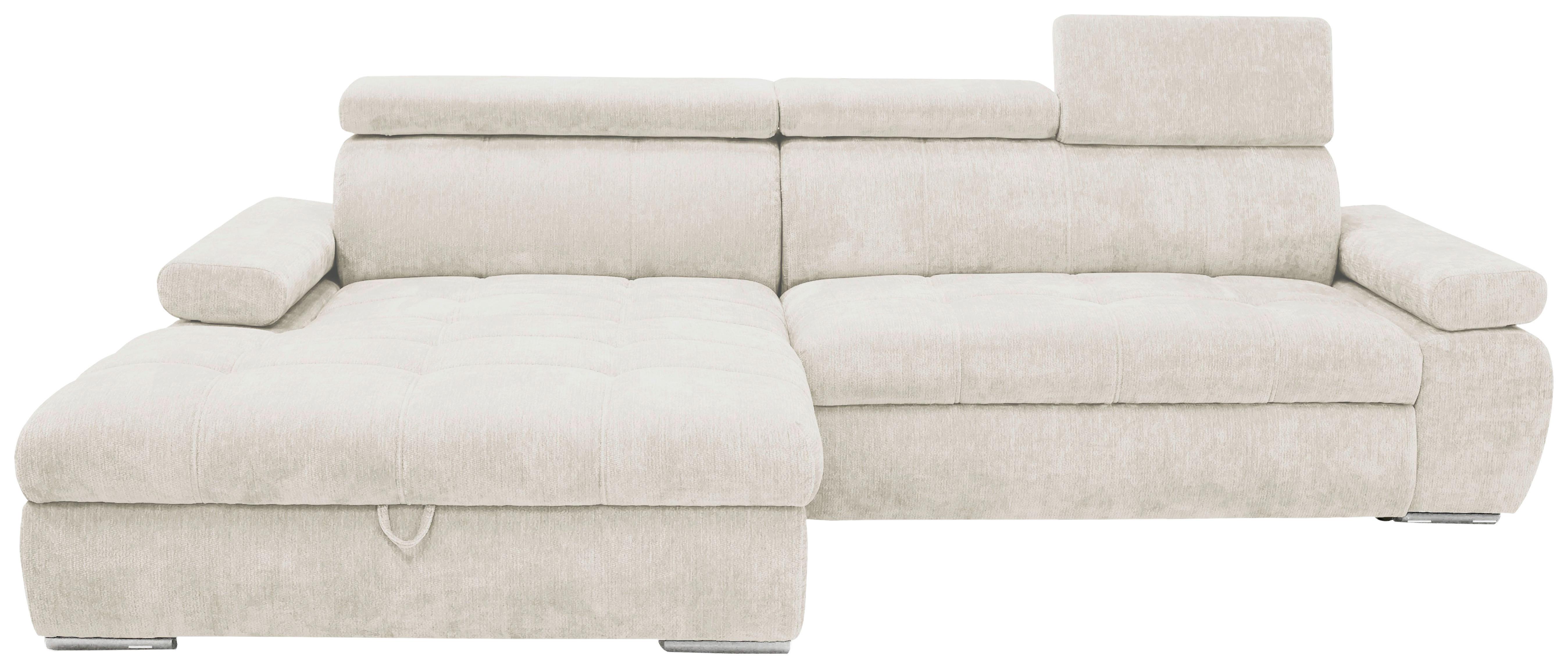 Rohová sedačka VEGAS, levá, béžová žinylka - barvy stříbra/béžová, Design, dřevo/textil (173/294cm)