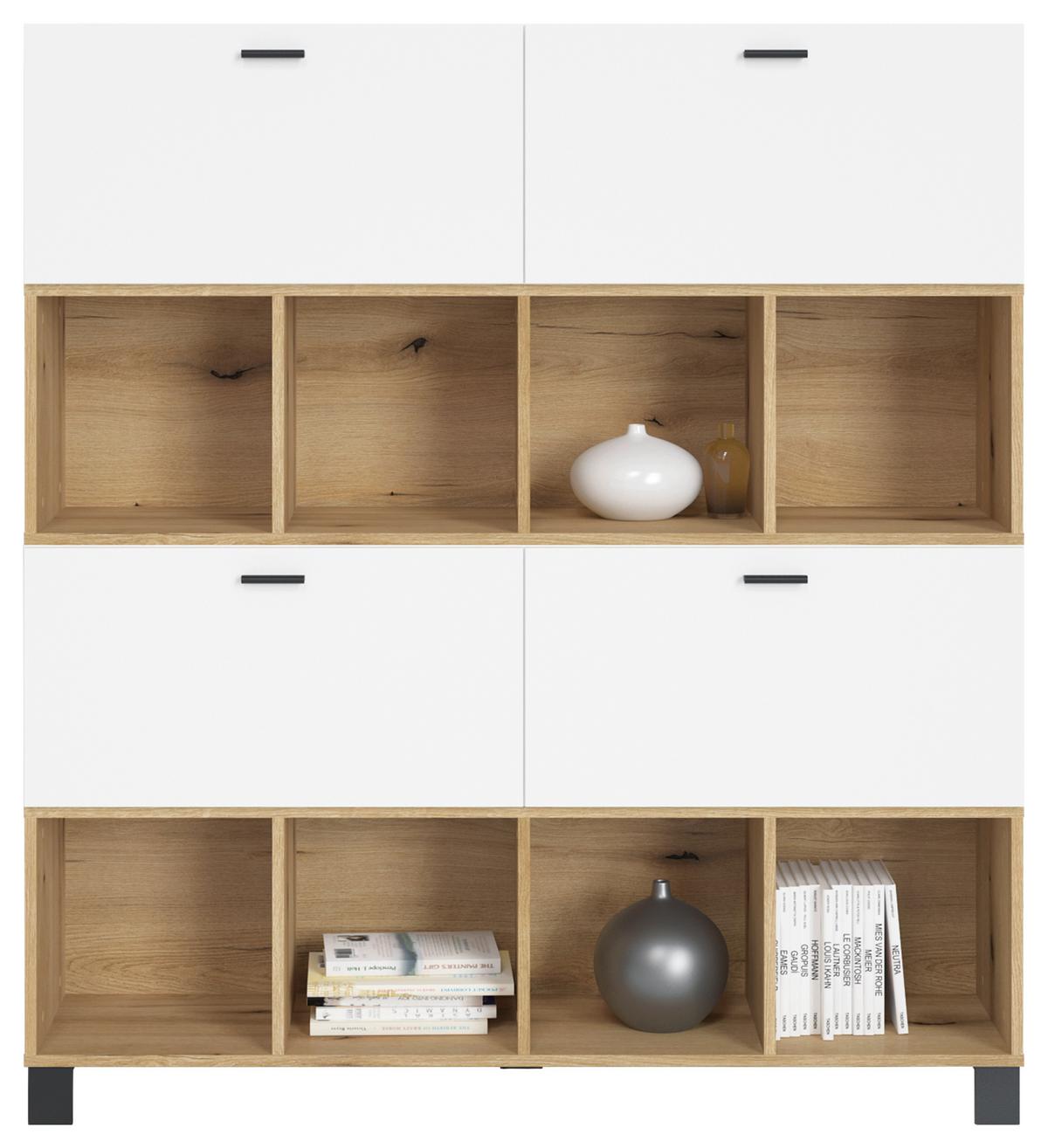 REGÁL LUGO - černá, Moderní, kompozitní dřevo/plast (135/43,2/34,4cm) - Mömax