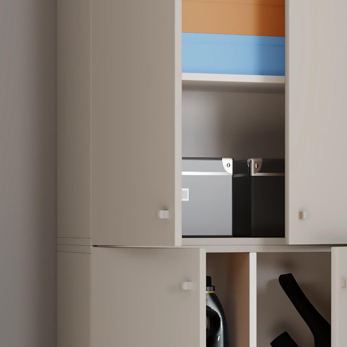 Mehrzweckschrank Lona Xxl Grau Stehend Bxh: 70/223 Cm - Schwarz/Grau, MODERN, Holzwerkstoff (70/223/39cm) - MID.YOU