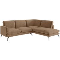 Ecksofa Bali - Dunkelgelb/Schwarz, Design, Textil (250/202cm) - Livetastic