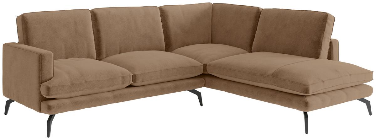 Ecksofa Bali - Dunkelgelb/Schwarz, Design, Textil (250/202cm) - Livetastic