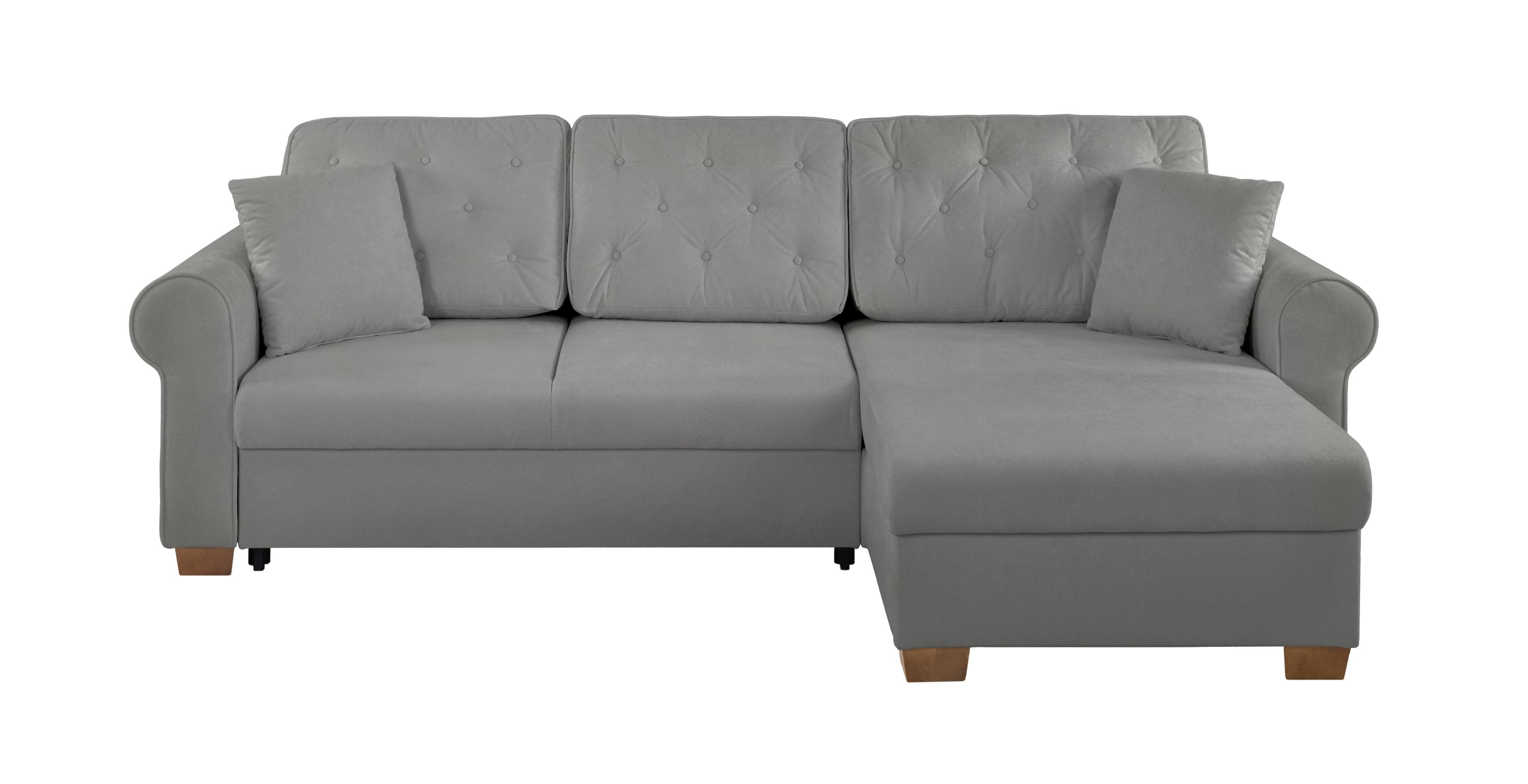 Ecksofa Arles, Grau 70 S: 266x161 Cm - Buchefarben/Grau, Design, Textil (266/161cm) - MID.YOU